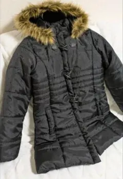 ファー付き　ダウンジャケット ミドル丈　ロング丈　160サイズ　ドット柄