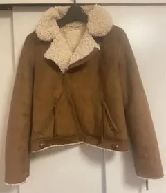 ブラウン ボアジャケット サイドポケット付き