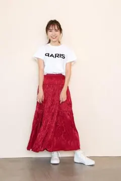 新品　UNIQLO×INES　ツイストプリーツロングスカート　L　タグ付き