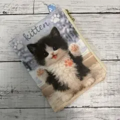 2905✨ビッグフェイス猫✨ビッグポーチ マチあり ハンドメイド - メルカリ