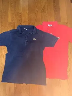 LACOSTE ポロシャツ 2枚セット ネイビー レッド sサイズ付近2枚セットのサムネイル