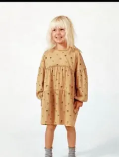 ZARA Baby92 90サイズ　小花イエロー長袖ワンピース