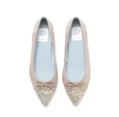 【エマフランシス】グリッター付きポインテッドバレエシューズ 24.5cm