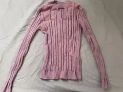 DONA MARIE リブ Vネックニット長袖トップス