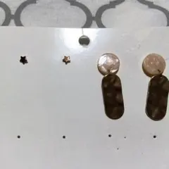 星型とオーバル型ピアスセット