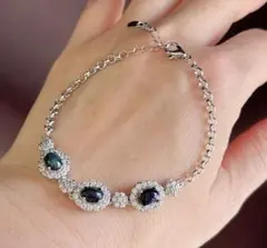 美品】シルバー925×キュービックジルコニアのブレスレット 刻印あり 