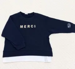petit main MERCI トレーナー ネイビー 100