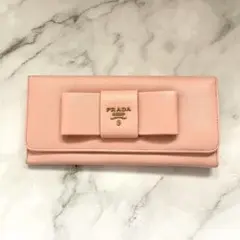 PRADA♡サフィアーノ リボン長財布 PRADA（プラダ） サフィアーノ リボン 二つ折り 長財布 - ブラック