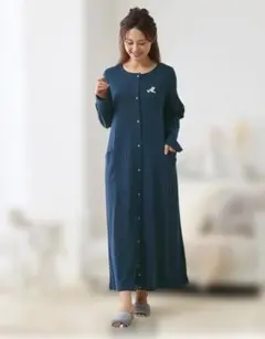 ネイビー ロング丈 マタニティパジャマ