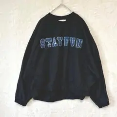 ロゴスデイズ／トレーナー スウェット 長袖 L ドルマンスリーブ 裏起毛 黒