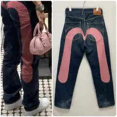 EVISU No.2 Lot.2001 W29×L35 ピンク大黒 ビッグカモメのサムネイル