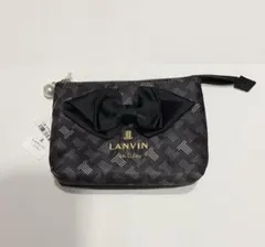 ランバンオンブルー モノグラム リボンポーチ パールチャーム 黒のサムネイル