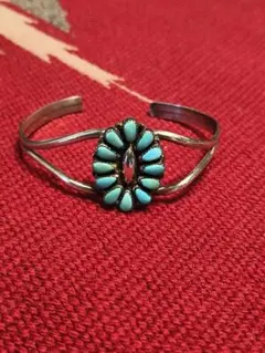 最終価格　インディアンジュエリー クラスター　ターコイズバングル