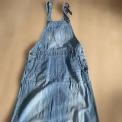 デニム ジャンパースカート サロペット ロング丈