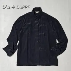 ジュネ DUPRE/長袖ブラウス/ピンタックプリーツ/光沢感/フォーマル/L/黒