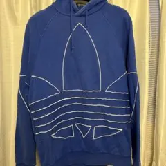 adidas originals 青 フード付きパーカー