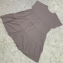 極美品　チュニック　半袖　くすみピンク　綿　ポリエステル　ストレッチ　Mサイズ