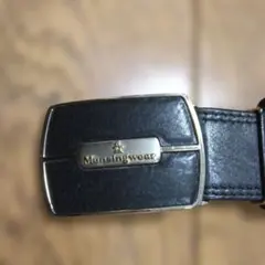 ✴Munsingwear ブラック レザーベルト113㎝