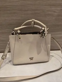 Samantha Thavasaベージュ ハンドル付きショルダーバッグ