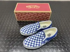 VANS スリッポン 27.5CM バンズ チェッカー ブルー チェックUS企画