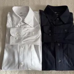 ユニクロ⭐︎スーパーノンアイロンジャージースリムシャツ/ボタンダウン　ネイビー