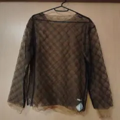 シアートップス 長袖 チェック