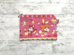 293 値下げ☆ハンドメイドミニポーチ☆ハニーチューン☆昭和レトロ