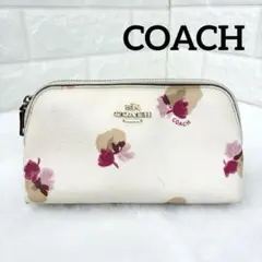 ✨COACH✨ フローラル コスメポーチ 花柄 ピンク 内側