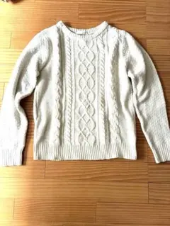 chocol raffine robe アイボリー ケーブルニットセーター