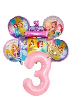 バルーン　バースデー　誕生日　記念日　お祝い　女の子　プリンセス　4歳　5歳
