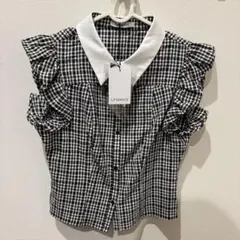 【限定値引き】LIP SERVICE デコルテオープンフリルスリーブブラウス
