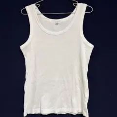 ユニクロ　ホワイト リブ編み タンクトップ