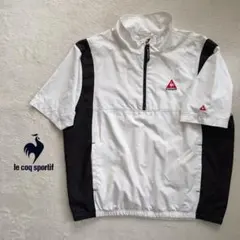 ☆ルコックスポルティフ☆ ゴルフウェア ハーフジップ 軽量 メッシュ 白 【M】