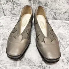 銀座ヨシノヤ 24.5cm パンプス グレー コンフォート 軽量