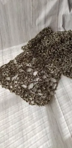 オリーブグリーン レース編み ロングストール