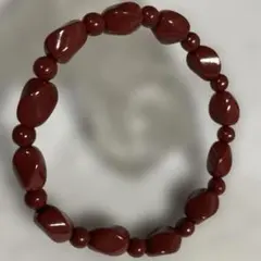 天然石　シナバー（辰砂）　デザインブレスレット　内径約16㎝ パワーストーン