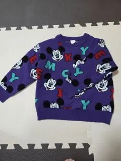 ミッキーマウス 紫色 ニットセーター