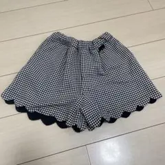 petit main 千鳥柄　スカラップ　ハーフパンツ　130