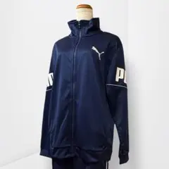 【プーマ】ジャージ上下 セットアップ ロゴ スポーツ ネイビー 部屋着 L