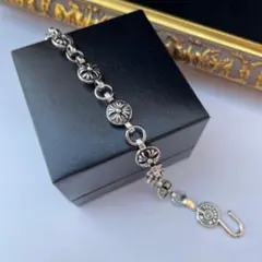 大人気 クロス ブレスレット 腕 シルバー メンズ レディース ボールタイプ