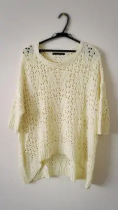 Heather ヘザー　サマーニット トップス　イエロー