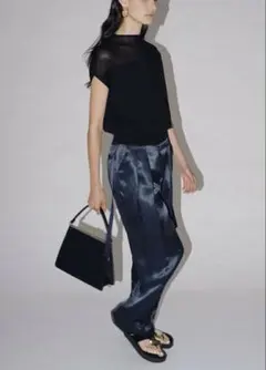 MilaOwen ミラオーウェン 裾ドロストシアー短丈ブルゾン ドット 美品F