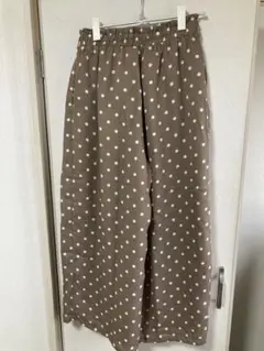 ナノユニバース ドットワイドパンツ ブラウン