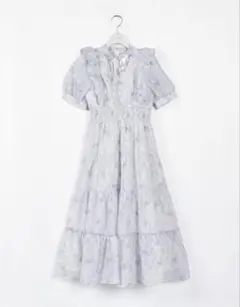 新品♡ evelyn エブリン オリジナルリボン柄ワンピース アイスブルー