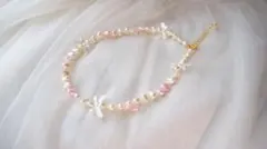 パールリボンモチーフネックレス