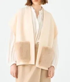 トゥモローランド　Ballsey ボールジー　ファーポケットカーディガン 中古・古着通販】BALLSEY (ボールジィ) ミラノリブ ポケットファー