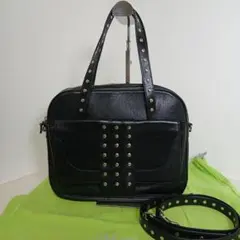 ジャックルコー スタッズ 2way トートバッグ ショルダー レザー 黒のサムネイル
