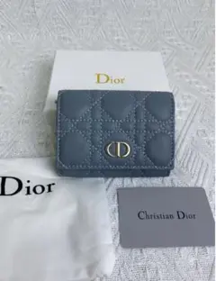 美品 Dior カロ グリシン ウォレット クラウドブルー gのサムネイル