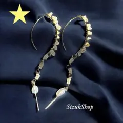 ★エチオピアンオパール　煌めく遊色　天然石ピアス