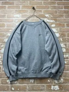 00s NIKE ナイキ　スウェット　ワンポイント　刺繍　グレー　ラグラン　古着